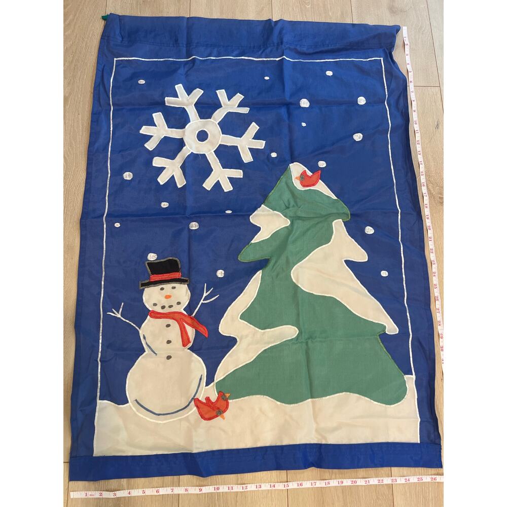 Vintage Outdoor Porch Flag Winter Holiday Christmas Frosty the Snowman JL